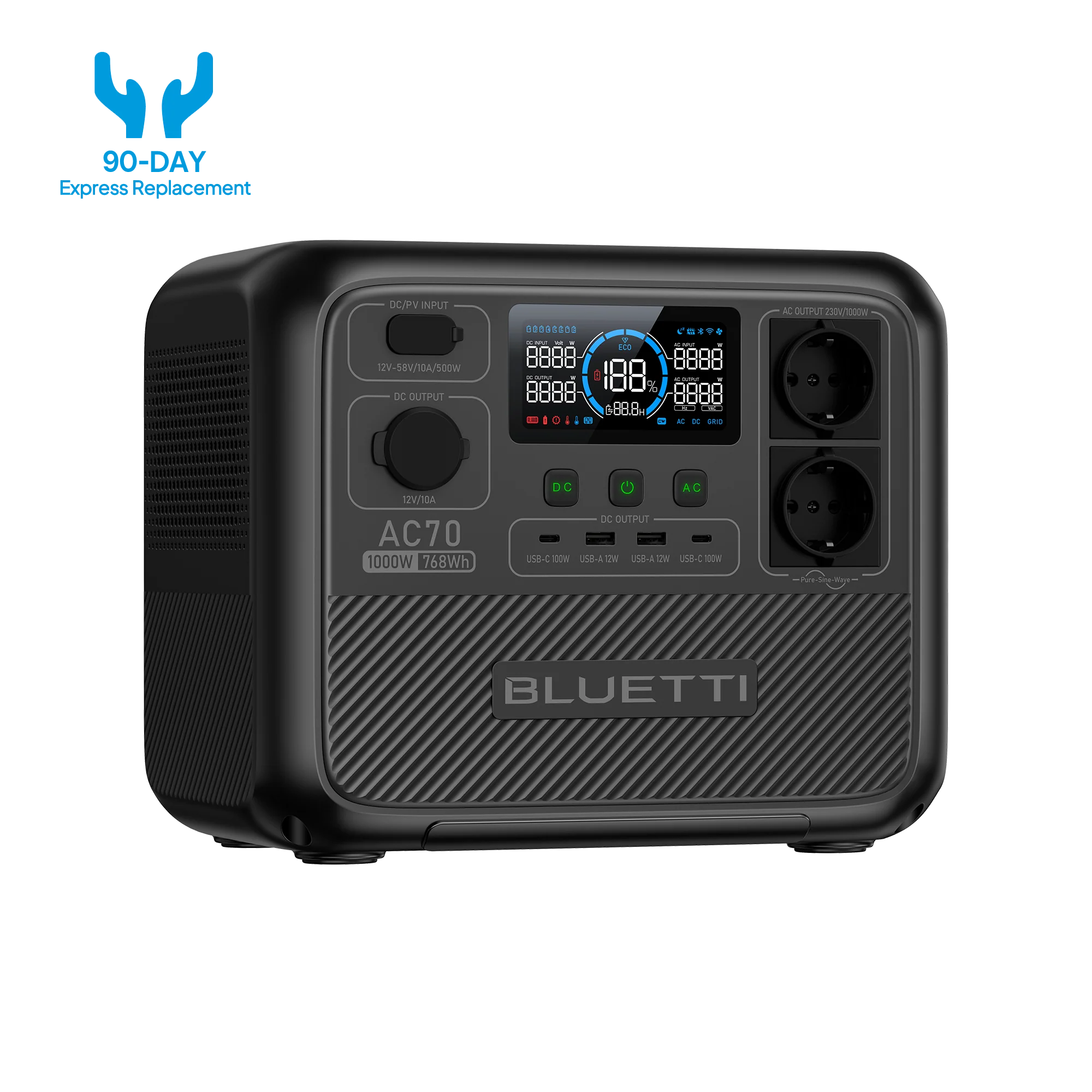 BLUETTI AC70 Portable Power Station | 1000W 768Wh - Image 4