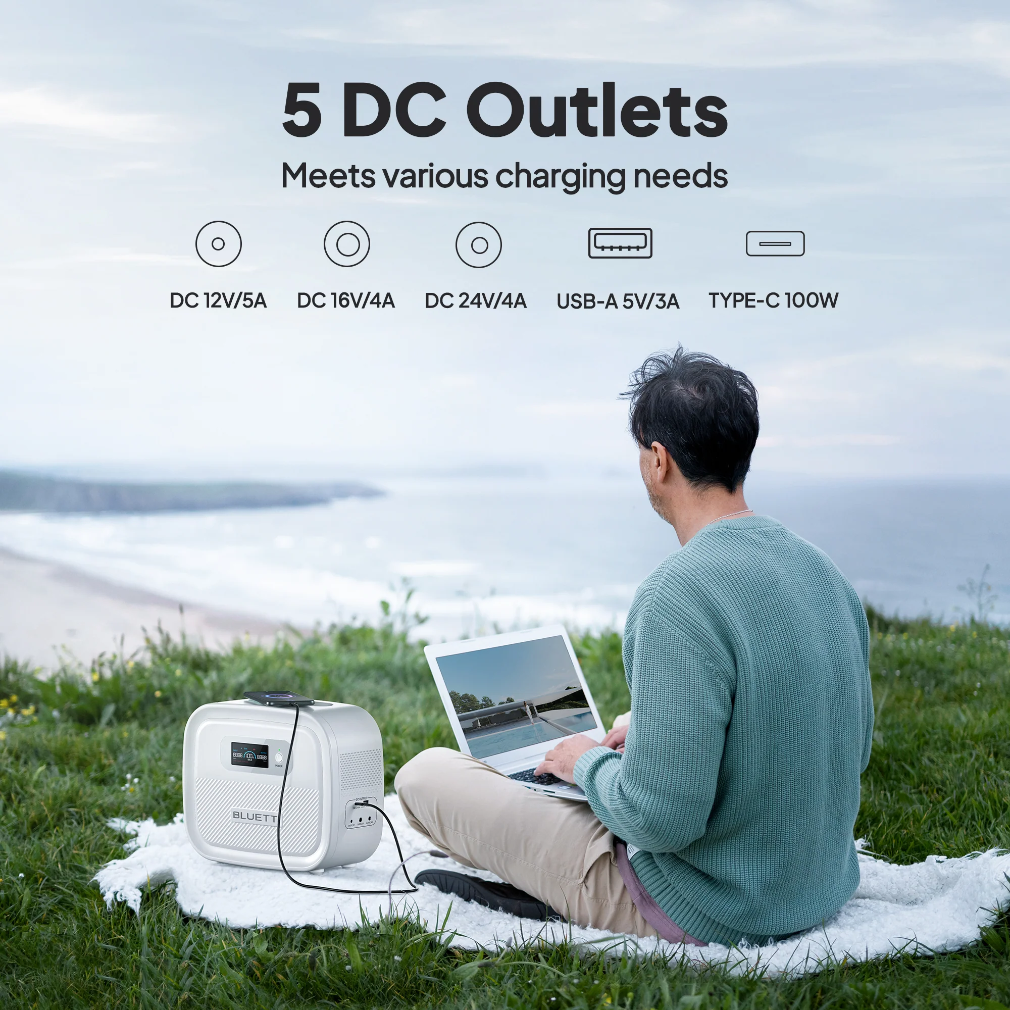 BLUETTI X60 614Wh CPAP Power Bank For Camping/Travel/Emergency - Image 6